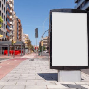 Blank advertisement billboard mock up in the street