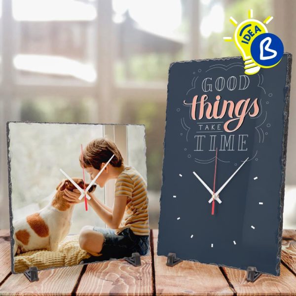Reloj para sublimación de piedra pizarraq