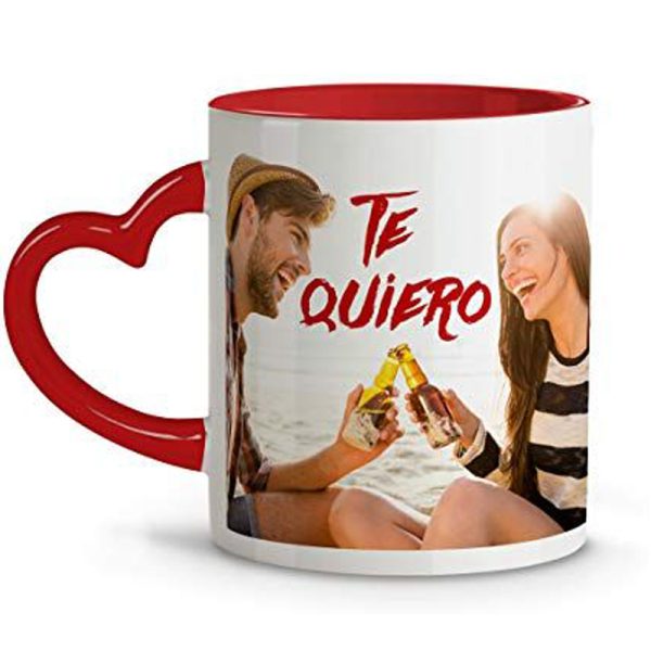 Taza Sublimación Corazón Interior y Asa Roja